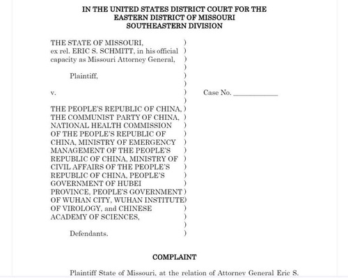 Image for article Missouri Menjadi Negara Bagian AS Pertama yang Menggugat Partai Komunis Tiongkok karena “Tipu Daya dan Kelambanannya” yang Menyebabkan Pandemi