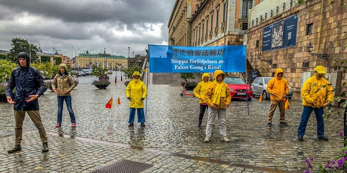 Image for article Swedia: Praktisi Mengklarifikasi Fakta tentang Falun Gong di Dekat Gedung Parlemen
