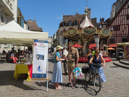 Image for article Prancis: Orang-orang di Dijon Mengecam Penganiayaan terhadap Falun Dafa di Tiongkok