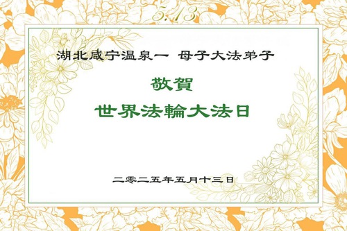 Image for article Praktisi Falun Dafa dari Provinsi Hubei Merayakan Hari Falun Dafa Sedunia (18 Ucapan)