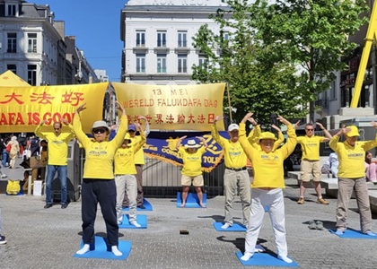 Image for article Merayakan Hari Falun Dafa Sedunia, Praktisi Belgia Berbagi Keindahan Dafa