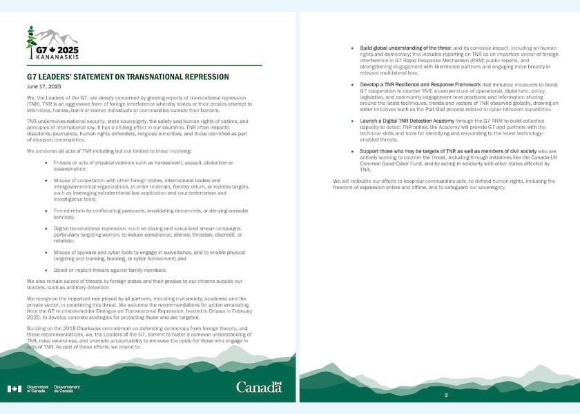 Image for article Pernyataan Pemimpin G7 tentang Penindasan Transnasional